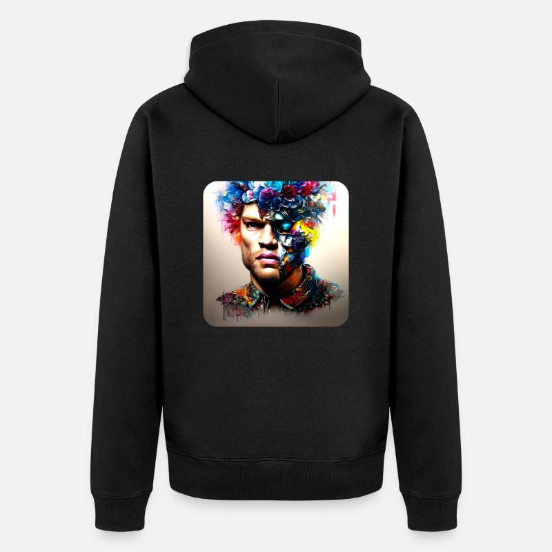 His deep rolling - Unisex Premium Bio Zip Hoodie - Schwarz