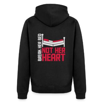 break her bed quote - Unisex Premium Organic Zip Hoodie - black - Back - Nico (187cm)