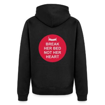 break her bed Quote - Unisex Premium Organic Zip Hoodie - black - Back - Nico (187cm)
