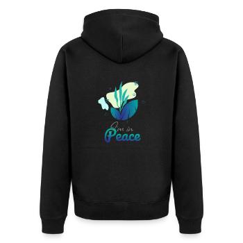 Je suis en paix art textuel avec art de la nature - Veste à capuche bio Premium Unisexe - noir - Dos - Nico (187cm)