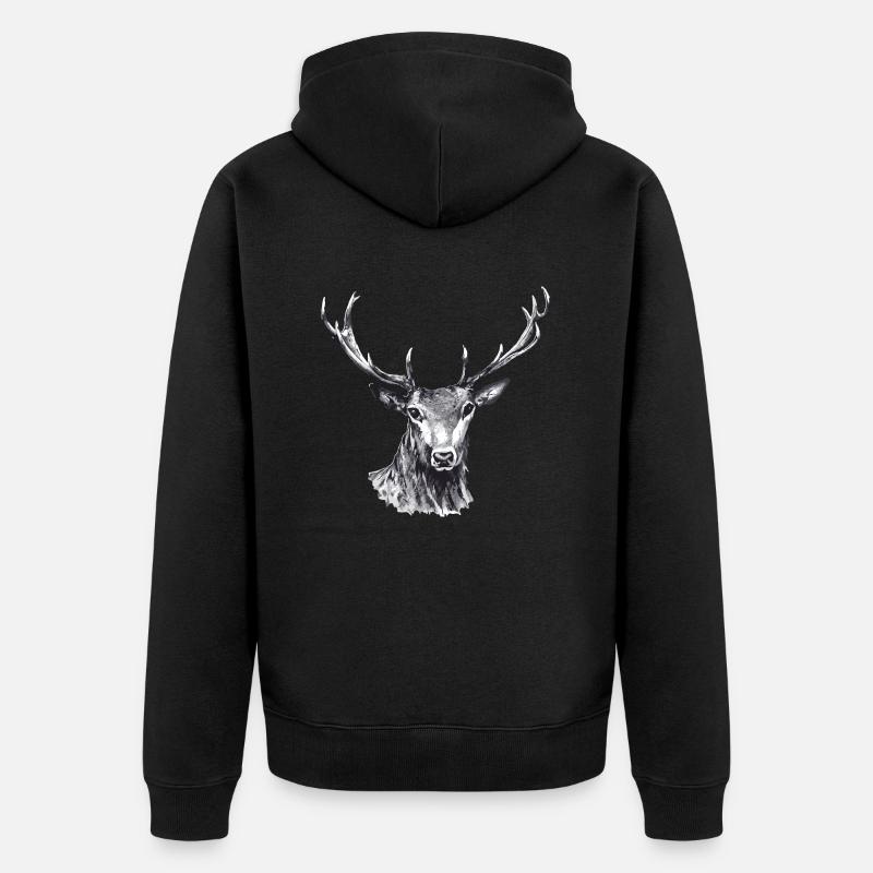 Cerf - Veste à capuche bio Premium Unisexe - noir