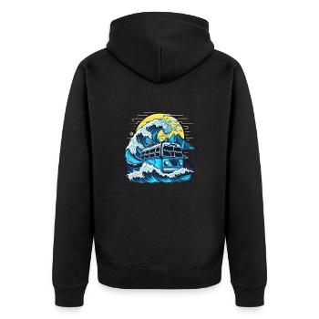 Fusion of bus and shaft - Unisex Premium Organic Zip Hoodie - black - Back - Nico (187cm)
