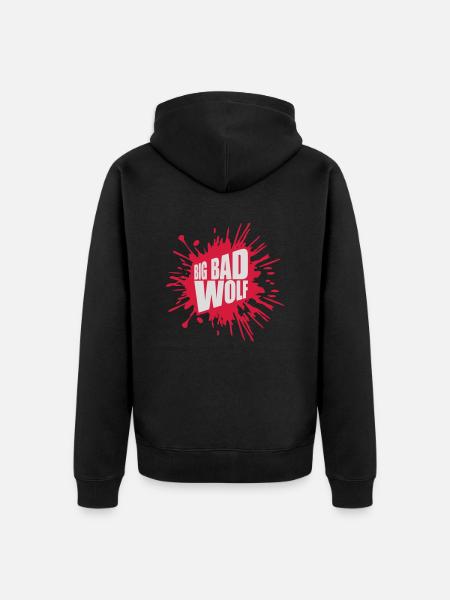 big bad wolf quote - Unisex Premium Organic Zip Hoodie - black