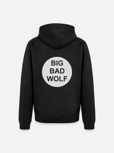 big bad wolf quote - Unisex Premium Organic Zip Hoodie - black