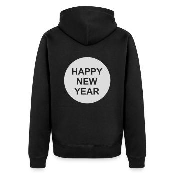 Citation Bonne année - Veste à capuche bio Premium Unisexe - noir - Dos - Nico (187cm)