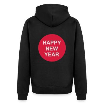 Citation Bonne année - Veste à capuche bio Premium Unisexe - noir - Dos - Nico (187cm)