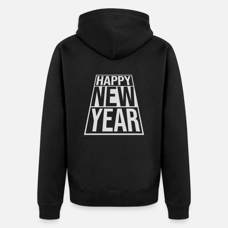 Citation Bonne année - Veste à capuche bio Premium Unisexe - noir