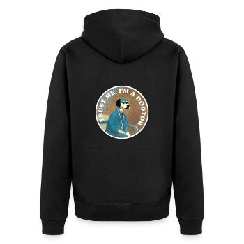 Trust Me I Am A Dogtor Funny Dog Doctor - Unisex Premium Organic Zip Hoodie - black - Back - Nico (187cm)