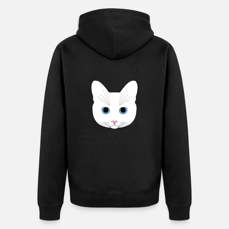 Chat blanc - Veste à capuche bio Premium Unisexe - noir