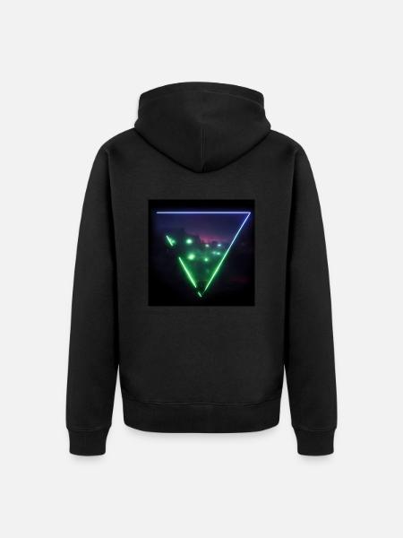Trippy Dystopian Landscape Triangle - Unisex Premium Bio Zip Hoodie - Schwarz