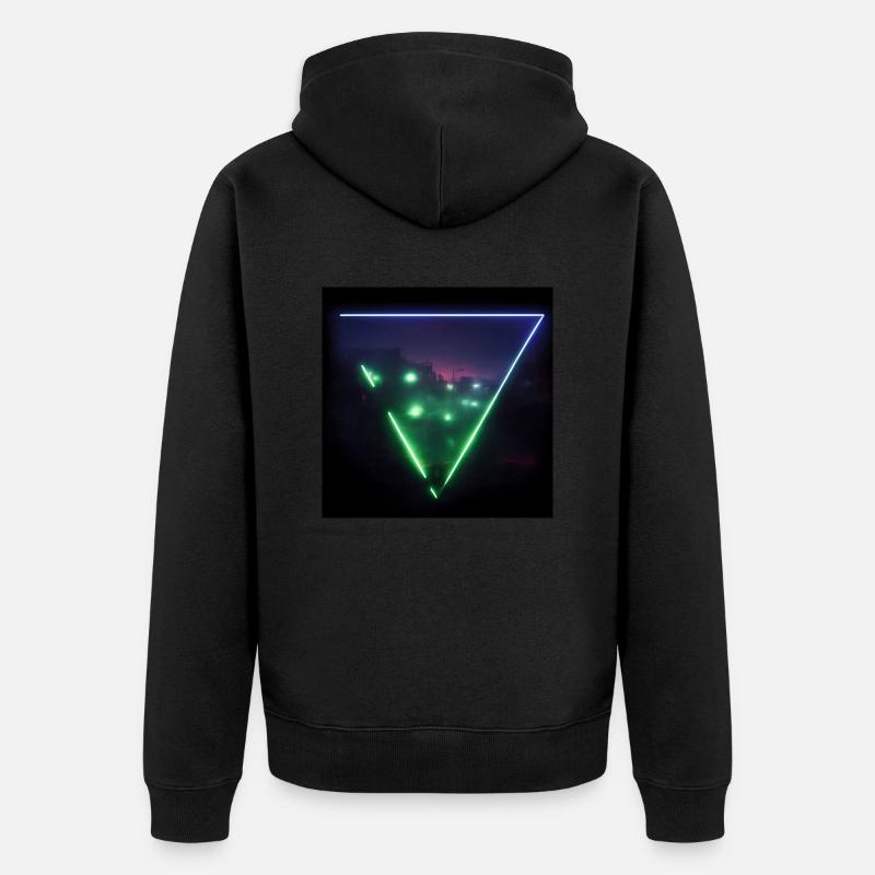 Trippy Dystopian Landscape Triangle - Unisex Premium Bio Zip Hoodie - Schwarz