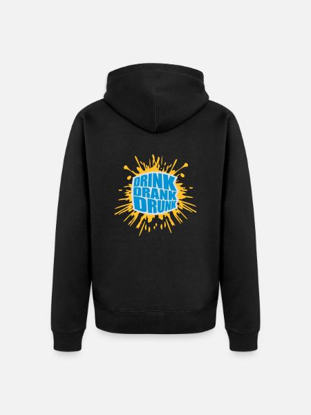drink drank drunk quote - Unisex Premium Organic Zip Hoodie - black