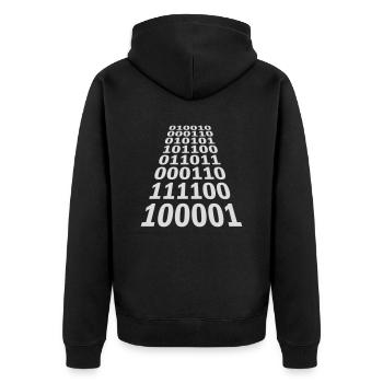 Binary Code Program Language - Unisex Premium Organic Zip Hoodie - black - Back - Nico (187cm)
