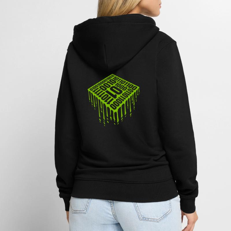 Binary Code Program Language Unisex Premium Organic Zip Hoodie