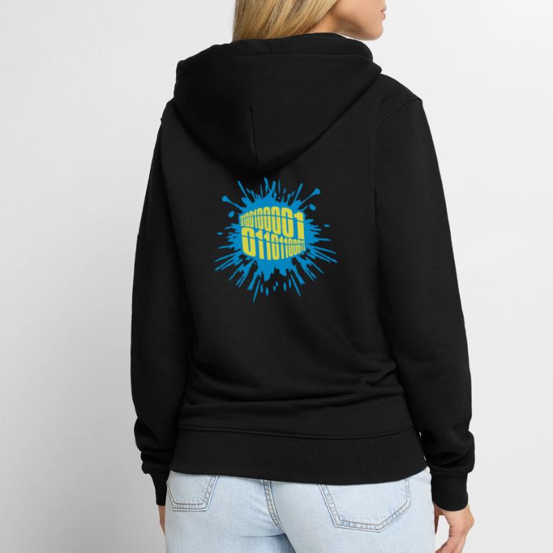 Binary Code Program Language Unisex Premium Organic Zip Hoodie