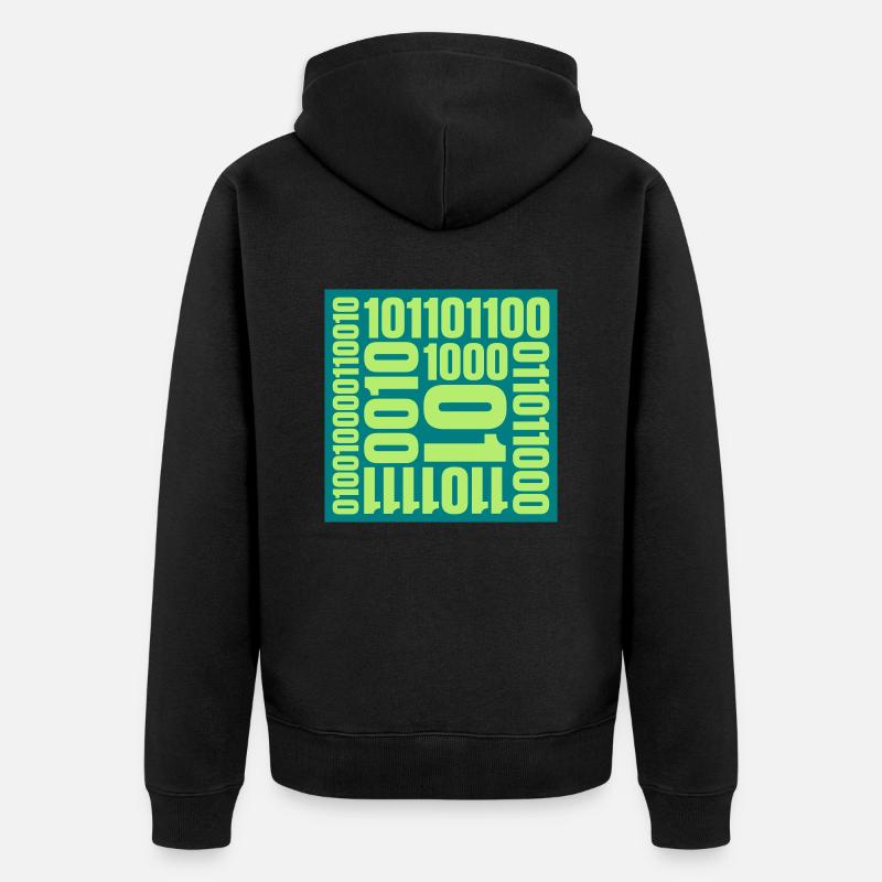Binary Code Program Language - Unisex Premium Organic Zip Hoodie - black