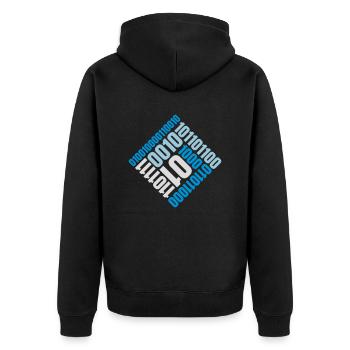 Binary Code Program Language - Unisex Premium Organic Zip Hoodie - black - Back - Nico (187cm)