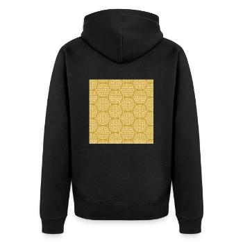 Modèle chinois - Veste à capuche bio Premium Unisexe - noir - Dos - Nico (187cm)