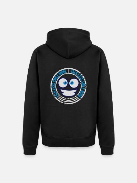 talk less smile more - Unisex Premium Organic Zip Hoodie - black