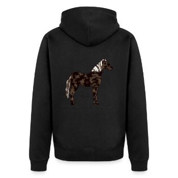 Pferd - Unisex Premium Bio Zip Hoodie - Schwarz - Hinten - Nico (187cm)