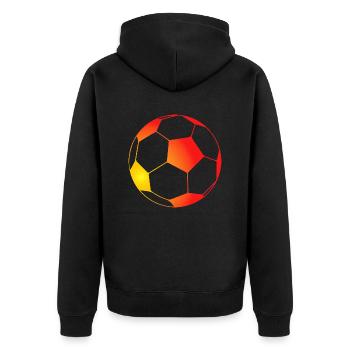 Fußball Soccer - Unisex Premium Bio Zip Hoodie - Schwarz - Hinten - Nico (187cm)
