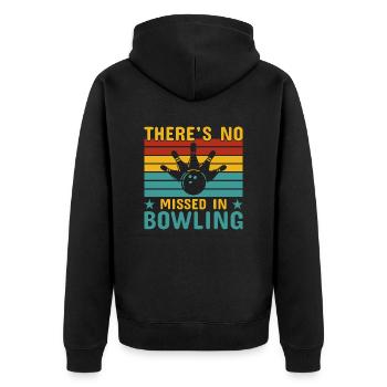 there's no missed in bowling - Unisex Premium Organic Zip Hoodie - black - Back - Nico (187cm)