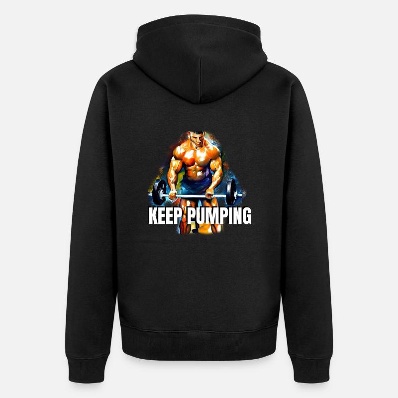 Keep Pumping - Unisex Premium Bio Zip Hoodie - Schwarz