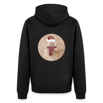 mignon bonhomme de neige avec casquette et nez de navet - Veste à capuche bio Premium Unisexe - noir - Dos - Nico (187cm)