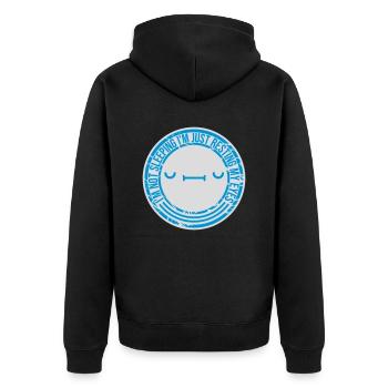 im not sleeping Zitat - Unisex Premium Bio Zip Hoodie - Schwarz - Hinten - Nico (187cm)