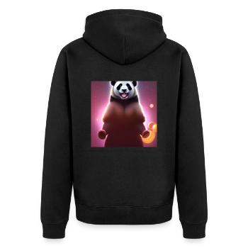 A panda for every heart - Unisex Premium Organic Zip Hoodie - black - Back - Nico (187cm)