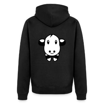 Kuh süß Tier Bauernhof Tiere lustig Kühe neu 6 - Unisex Premium Bio Zip Hoodie - Schwarz - Hinten - Nico (187cm)