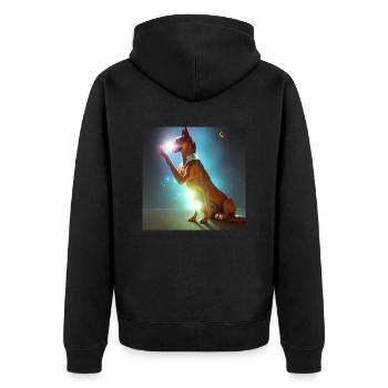 Le chien de l’univers - Veste à capuche bio Premium Unisexe - noir - Dos - Nico (187cm)