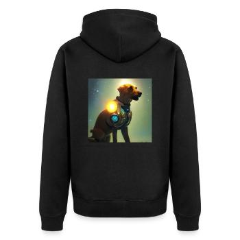 Le chien de l’univers - Veste à capuche bio Premium Unisexe - noir - Dos - Nico (187cm)