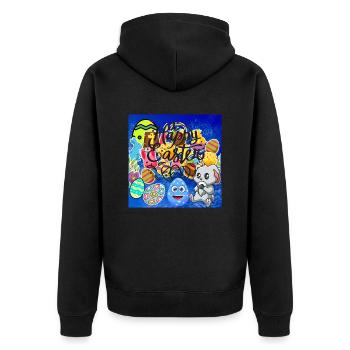 Frohe Weihnachten, Weihnachten. - Unisex Premium Bio Zip Hoodie - Schwarz - Hinten - Nico (187cm)