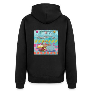 Frohe Weihnachten, Weihnachten. - Unisex Premium Bio Zip Hoodie - Schwarz - Hinten - Nico (187cm)