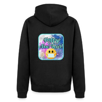 Bonne année, thème coloré. - Veste à capuche bio Premium Unisexe - noir - Dos - Nico (187cm)