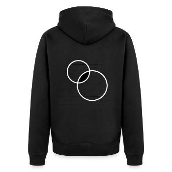 Kreis Quadrat Form - Unisex Premium Bio Zip Hoodie - Schwarz - Hinten - Nico (187cm)