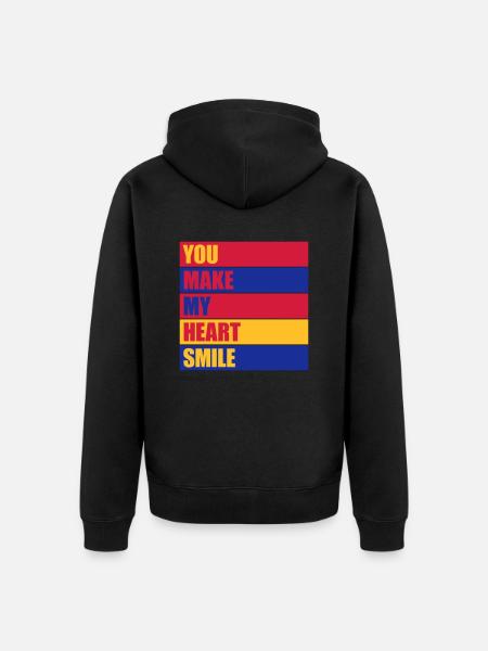 make my heart smile - Unisex Premium Bio Zip Hoodie - Schwarz