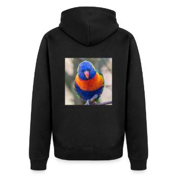 Rainbow lorikeet (Allfarblori, Trichoglossus) - Unisex Premium Organic Zip Hoodie - black - Back - Nico (187cm)