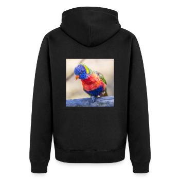 Rainbow lorikeet (Allfarblori, Trichoglossus) - Unisex Premium Organic Zip Hoodie - black - Back - Nico (187cm)