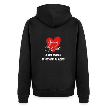 Jeune de cœur - Veste à capuche bio Premium Unisexe - noir - Dos - Nico (187cm)