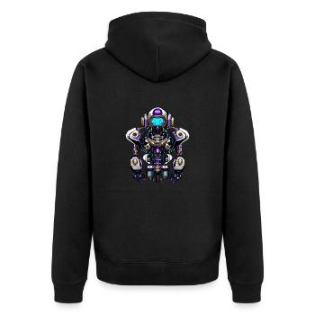Roboter Alpha - Unisex Premium Bio Zip Hoodie - Schwarz - Hinten - Nico (187cm)