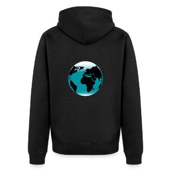 La planète Terre - Veste à capuche bio Premium Unisexe - noir - Dos - Nico (187cm)