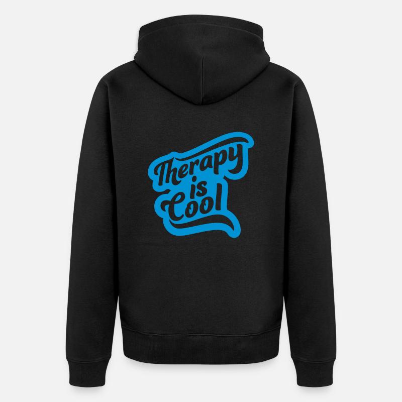 la thérapie est cool Citation - Veste à capuche bio Premium Unisexe - noir