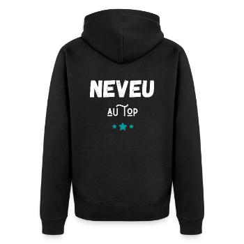 neveu au top idée cadeau - Veste à capuche bio Premium Unisexe - noir - Dos - Nico (187cm)