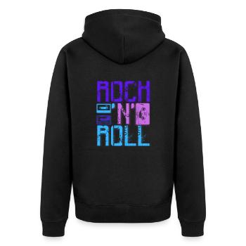 ROCK 'N' ROLL TAPES - Unisex Premium Organic Zip Hoodie - black - Back - Nico (187cm)