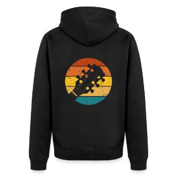guitar retro sunet vintage - Veste à capuche bio Premium Unisexe - noir - Dos - Nico (187cm)