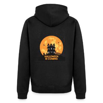 Halloween arrive - Veste à capuche bio Premium Unisexe - noir - Dos - Nico (187cm)
