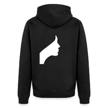 Femme en blanc - Veste à capuche bio Premium Unisexe - noir - Dos - Nico (187cm)