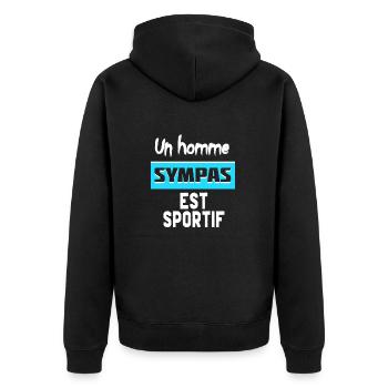 Idee cadeaux homme original , idee cadeaux homme - Veste à capuche bio Premium Unisexe - noir - Dos - Nico (187cm)
